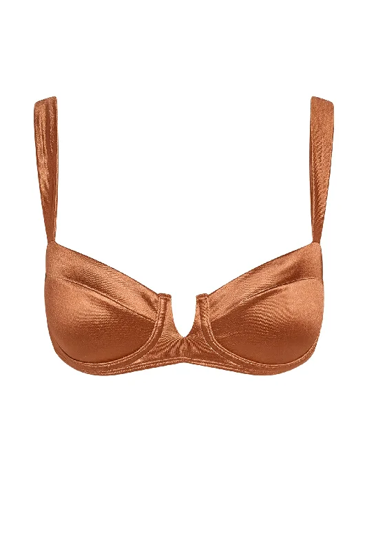 Seamless - constructed  Clovelly Top - Bronze Shiny Jersey