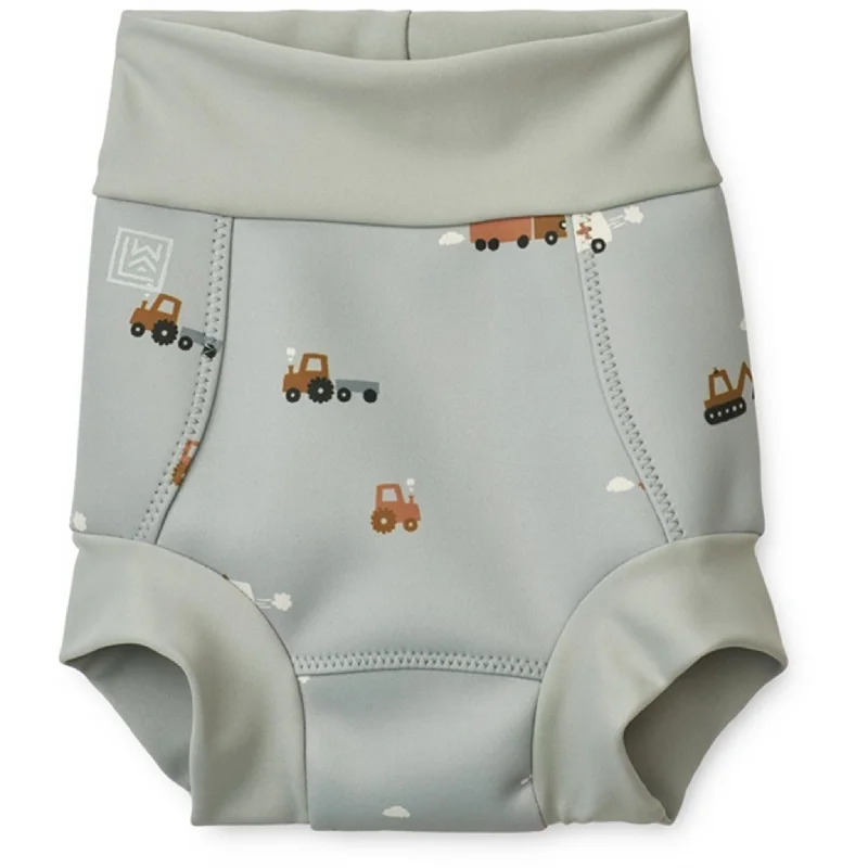 Dapper  Liewood Valentin Nappy Swim Pants Vehicles/Dove Blue
