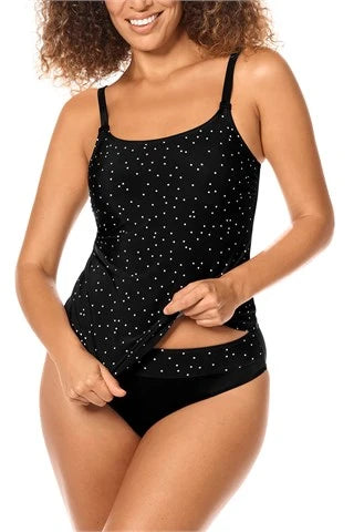 Santa Maria Tankini Top - black / white #71679