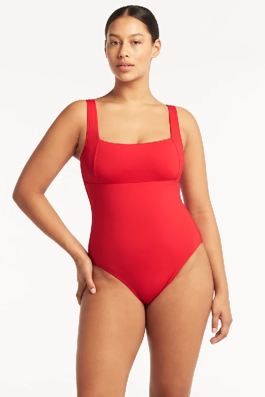 Chic  Eco Essentials Square Neck One Piece
