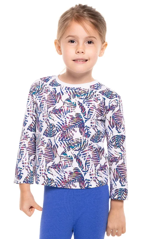 Bohemian - influenced  Toddler Coco Plum Everyday Long Sleeve T-Shirt | Magnolia Pink Beach Leaves