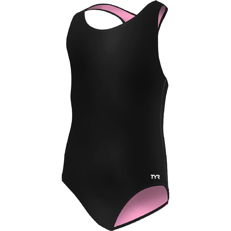 Beach - ready  TYR Solid Black Maxfit Toddler/Girl's Suit