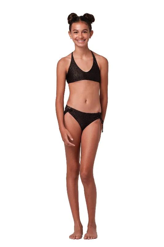 Understatedly - elegant  Front Row - Black Glitter Bikini Set