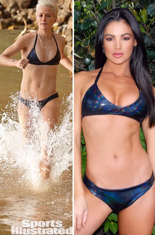 Soft - touch  As seen on sports illustrated - Metallic Black Iridescent Swimsuit Set