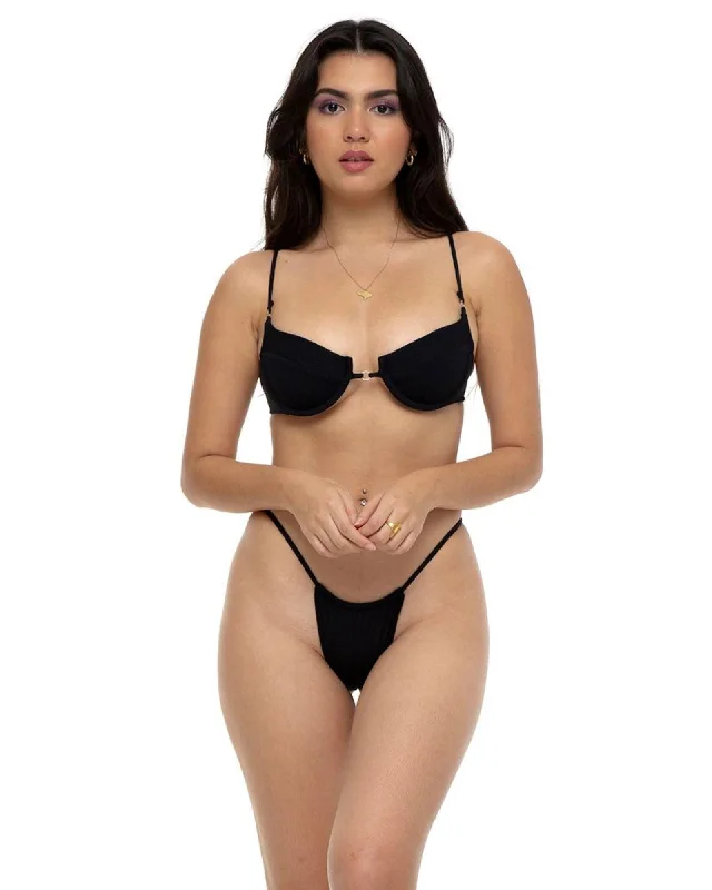 Apparel - enhancing  Black Natalie Top